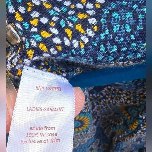 Satva Divine Kimono Blue Turquoise Sahara Print with Tassel Trim OS Free Size - Picture 4 of 9